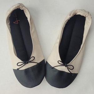 Two color Ballerina shoes Made to order ballet flats Low heel Wide fit ballerinas Comfortable two colour Classic Lace up shoes Barefoot flat