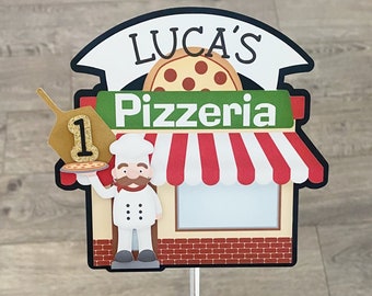 Pizzeria Pizza Party Pizza Birthday Cake Topper Pizza First Birthday Pizza Party Decorations Pizza Cake Topper Pizzeria Party Decorations