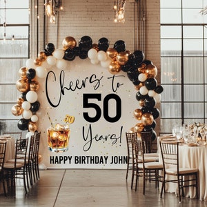 Prost auf 50 Jahre 50. Geburtstag Dekorationen 50. Geburtstag Back Drop 50. Geburtstag Zeichen 50. Geburtstag Dekorationen Für Männer