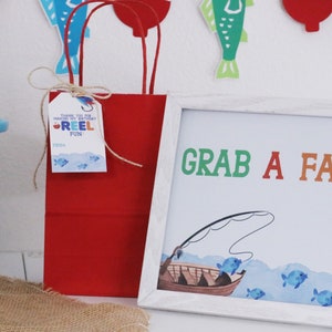 INSTANT DOWNLOAD- Fishing Birthday Gone Fishing Fishing Party Decorations Fishing Party Favors Fish First Birthday The Big One O Fishally