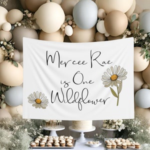 Wildflower Birthday Backdrop 1st Birthday Wildflower Banner Wild Flower Birthday Summer Birthday Floral Birthday First Birthday Daisy Theme