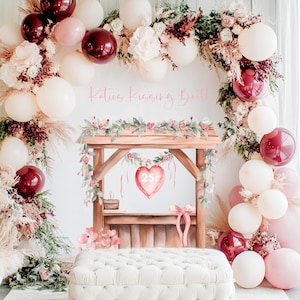 Valentine Day Kissing Booth Little Sweetheart Valentines Day Party Valentine Birthday Decor Valentine 1st Birthday