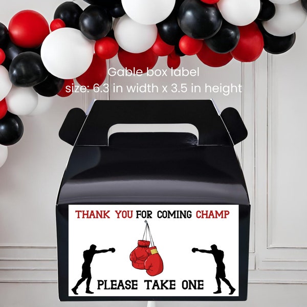 Boxing Gifts Boxing Gloves UFC Birthday Boxing Theme Little Boxer Boxing Theme Party Boxing Decoration For Party Gable Box Label