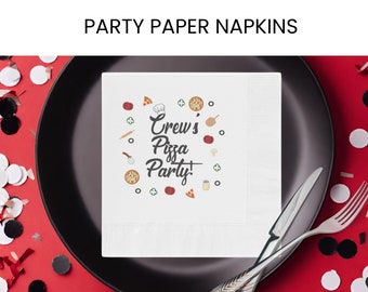 Pizza Party Personalized Napkins Pizza Birthday Party Decor Pizza Birthday Pizza Party Decor Pizza Lover