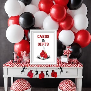 Cards and Gifts Boxing Sign Printable Favor Sign Boxing Party Decorations Boxing Birthday Decor Boxing Printables Boxing Baby Shower