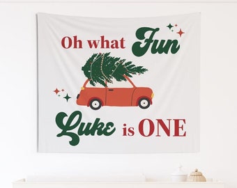 Oh What Fun It Is To Be One Winter Onederland One Year Old Oh What Fun Tapestry Banner Oh What Fun Christmas Birthday First Birthday