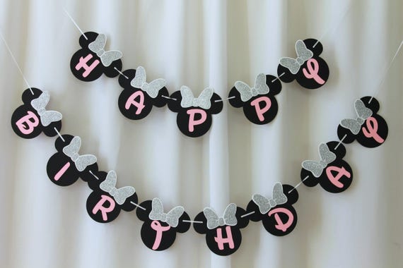 minnie mouse banner,happy birthday banner, minnie mouse banner birthday,minnie mouse happy birthday banner, minnie mouse birthday,clubhouse Il_570xn