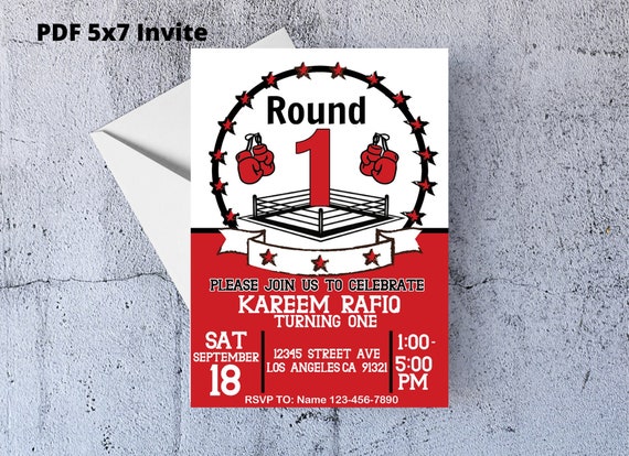 Boxing Party Invitation Boxing Invitation Boxing Gloves Boxing Birthday Party Boxer Boxer Birthday Invitation Boxing Party Decorations Il_570xn