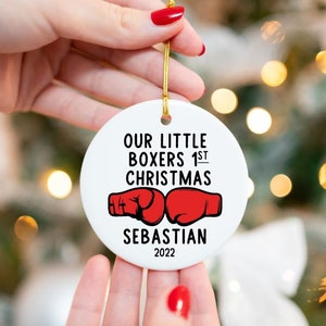 Boxing Ornament Babys First Christmas Little Boxer Personalized Boxing Christmas Ornament Boxing Gloves Boxing Gift Idea Boxing Present