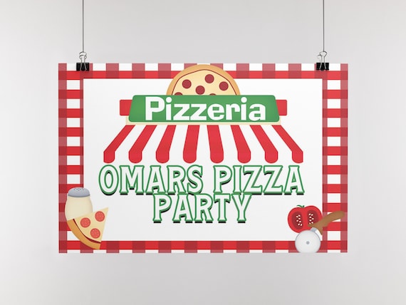 Pizzeria Pizza Poster Pizza Birthday Party Backdrop Pizza Time Pizza Birthday Banner Birthday Pizza Party Decorations Pizza Party Supplies Il_570xn