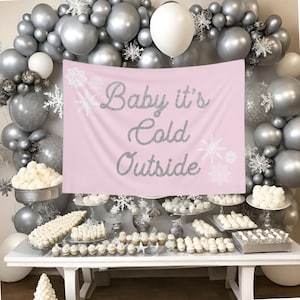 Baby its Cold Outside Winter Baby Shower Snowflake Snowflake Baby Shower Winter Onederland Winter Wonderland Girl Baby Shower
