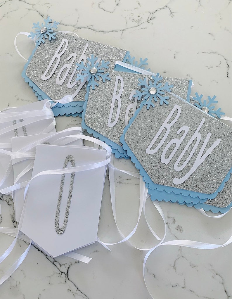 Baby Its Cold Outside Sign Winter Baby Shower Winter Onederland Boy Baby Shower Decoration Baby Shower Banner Snowflake Banner Snowflake image 5