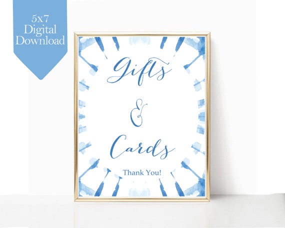 INSTANT DOWNLOAD, Shibori Baby Shower, Tye Dye baby shower, indigo baby shower, Gifts and Cards Sign, Boy baby shower Il_570xn