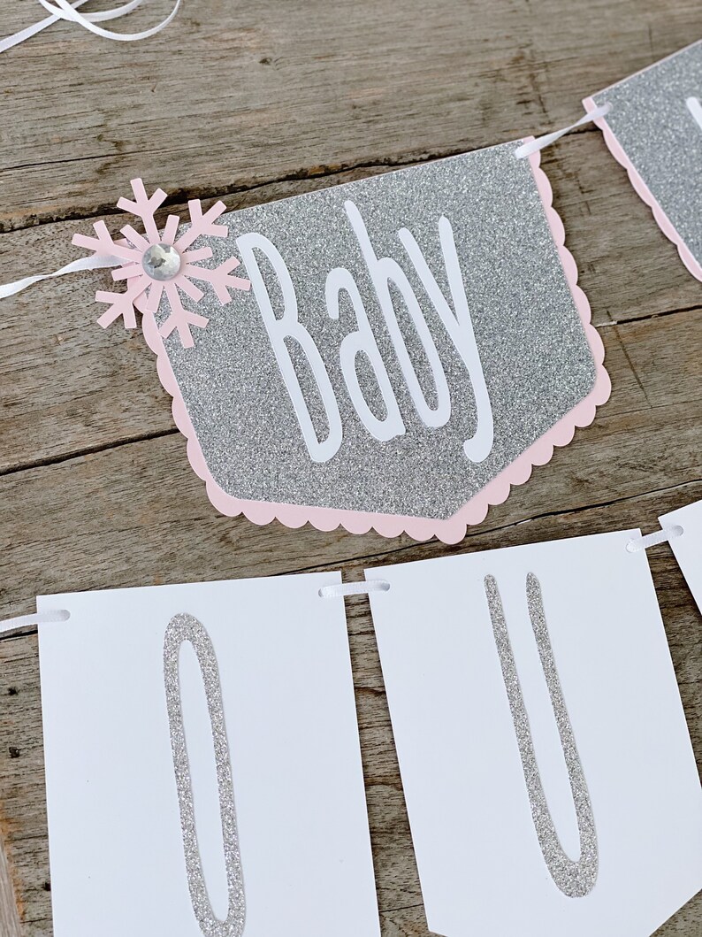 Baby Its Cold Outside Sign Winter Baby Shower Winter Onederland Boy Baby Shower Decoration Baby Shower Banner Snowflake Banner Snowflake image 2