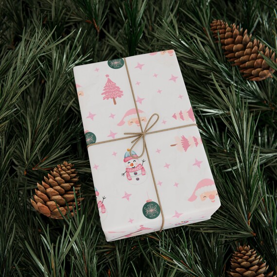 Wrapping Paper: Oh Christmas Tree Pink gift Wrap, Birthday