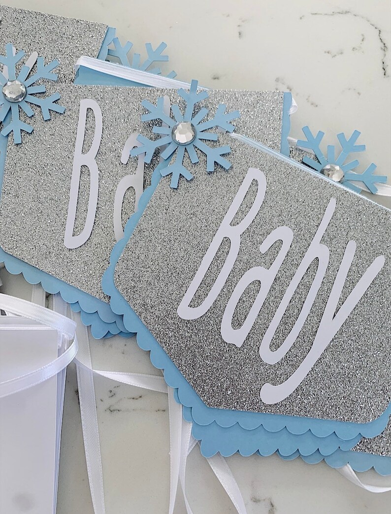 Baby Its Cold Outside Sign Winter Baby Shower Winter Onederland Boy Baby Shower Decoration Baby Shower Banner Snowflake Banner Snowflake image 8