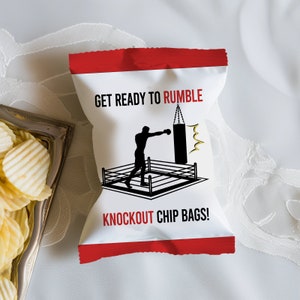 Boxing Chip Bags Boxing Birthday Decorations Boxing Baby Boy Boxer Little Champ Main Event Knockout Chip Bag Label Knock Out
