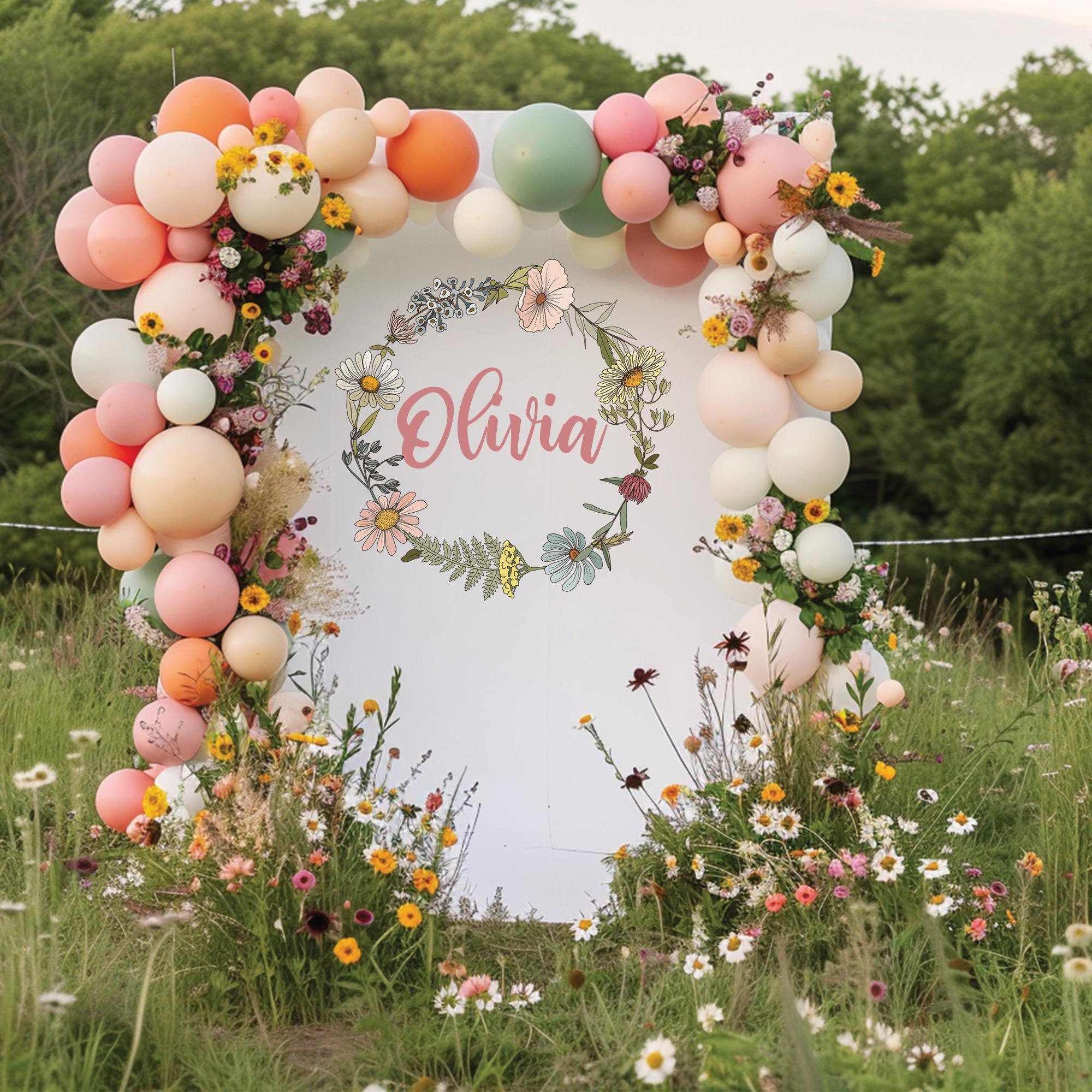 Wildflower Birthday Backdrop 1st Birthday Wildflower Banner Wild Flower Birthday Summer Birthday Floral Birthday Shes A Wildflower