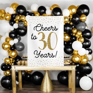 '0 Bis 30 Real Quick' Geburtstags-Banner – Dirty 30 Partydeko, Schwarzer Glitzer, Inkl. Plastiknadel