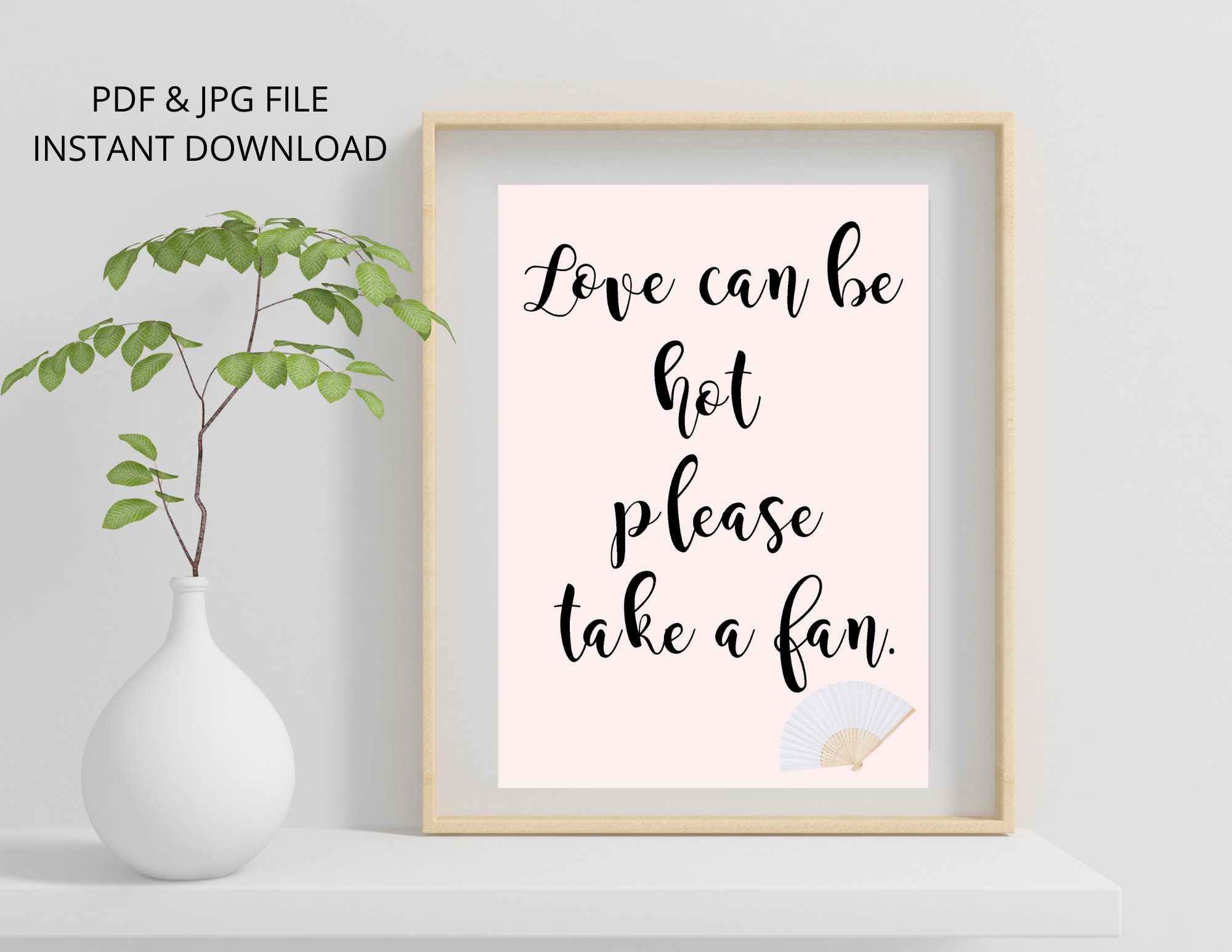 INSTANT DOWNLOAD -hand Fan Bridal Shower Decor Hand Fan Wedding Wedding ...