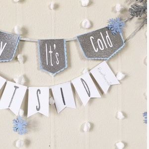 Baby Its Cold Outside Sign Winter Baby Shower Winter Onederland Boy Baby Shower Decoration Baby Shower Banner Snowflake Banner Snowflake image 9