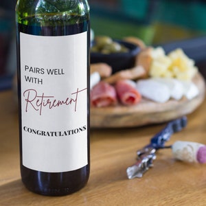 Retirement Wine Label Printable Retirement Gifts Retirement Party ...