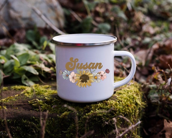 Wildflower Mug Wild Flower Wildflowers Mug Enamel Camping Mug Plant Mug Sunflower Mug Wildflower Cup Wildflowers Mug Coffe Mug Camp Mug Il_570xn