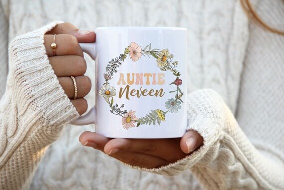 Wildflowers Mug Personalized Auntie Mug Christmas Gift Custom Gift for Aunt Gift Idea Birthday Gift for Auntie New Aunt Gifts Il_570xn