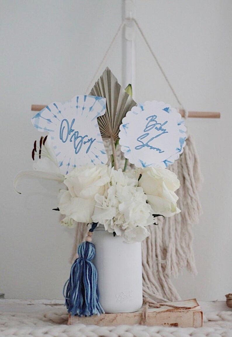 Tye Dye Baby Shower Shibori Baby Shower Blue Baby Shower Etsy