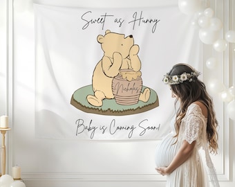 Oh Baby Winnie the Pooh Baby Shower Backdrop Classic Winnie the