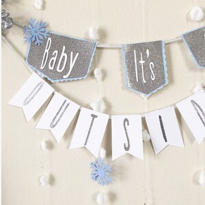 Baby Its Cold Outside Sign Winter Baby Shower Winter Onederland Boy Baby Shower Decoration Baby Shower Banner Snowflake Banner Snowflake image 7