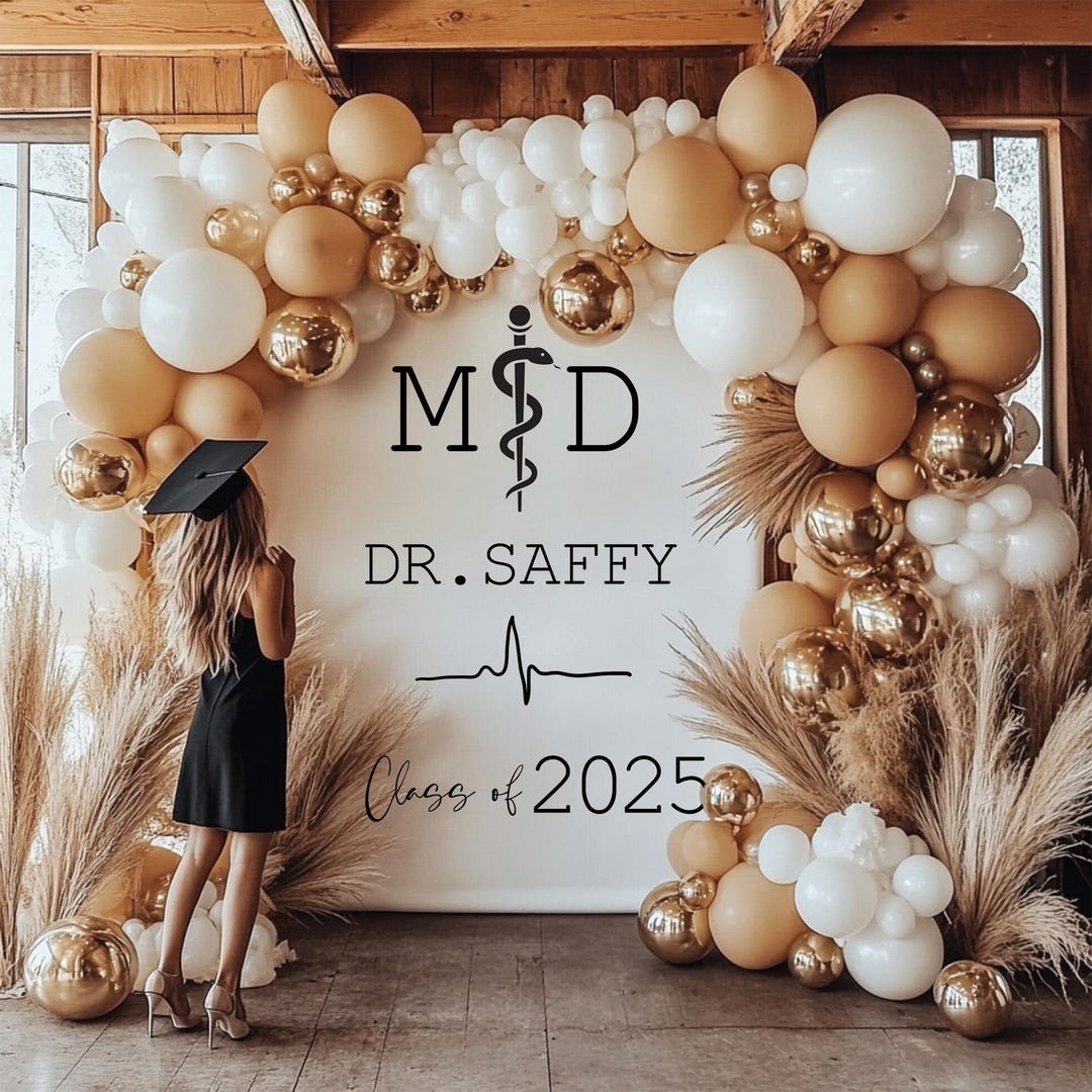 Doctor Graduation Backdrop Class of 2025 Personalized Backdrop MD ...