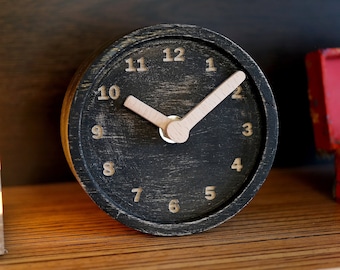 Rustic Wooden Desk Clock | Vintage Old-World Style Decor