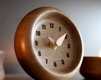 Handcrafted Walnut Wood Table Clock: A Timeless Addition to Your Space