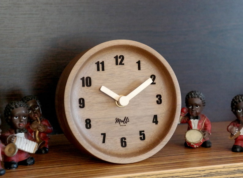 Wood Desk Clock Mini Desk Clock Desk Clock Analog Clock Etsy