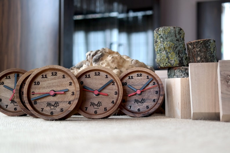Desk Clock Wood Clock Wood Desk Clock Wood Table Clock Etsy