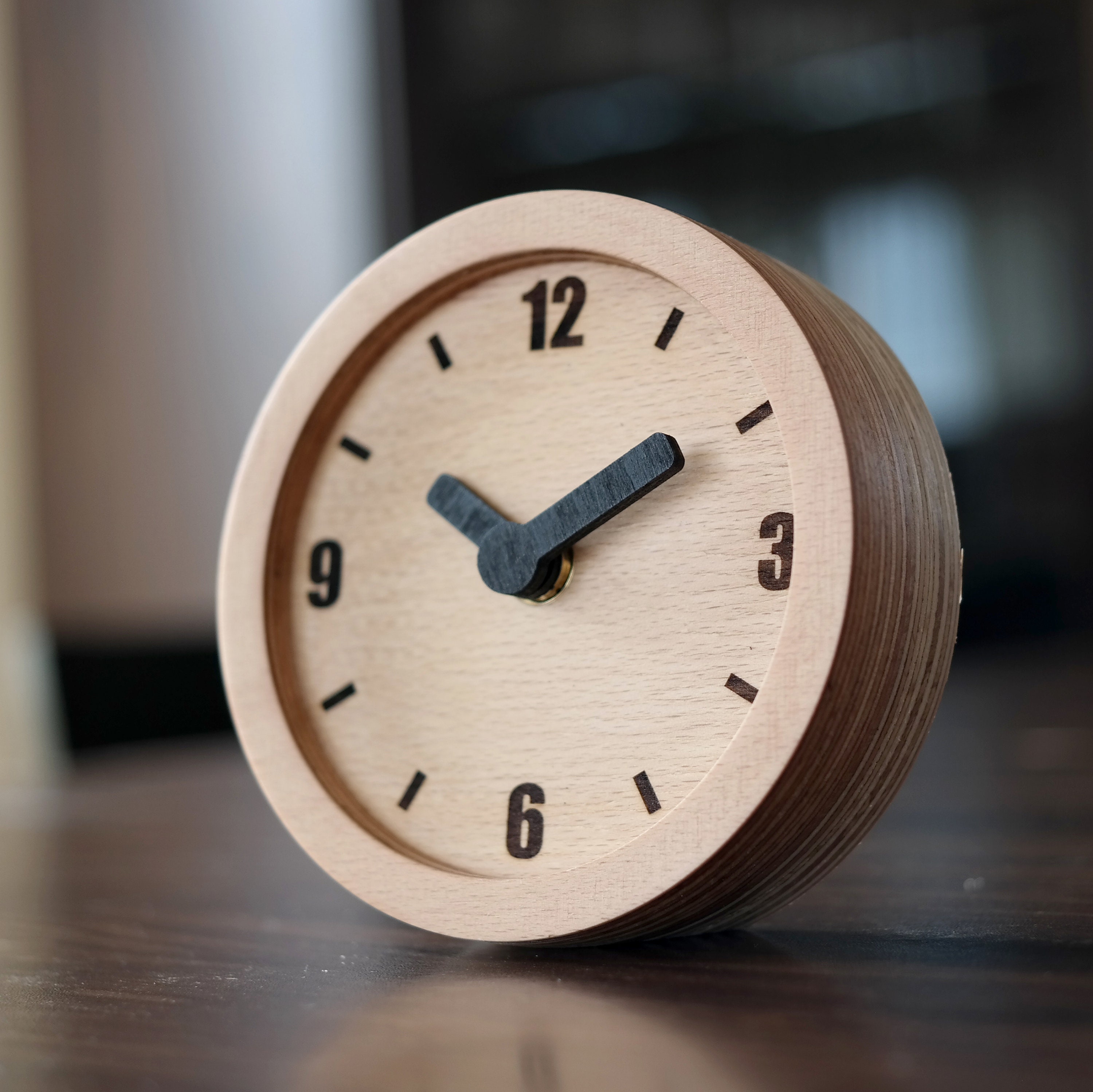 Contemporary Birch Plywood Table Clock - Sleek Design for Every Moment ...