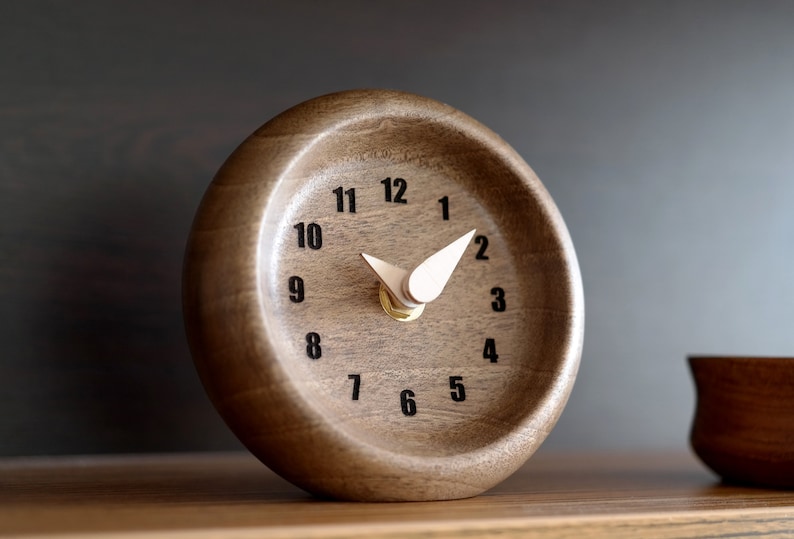 wooden shelf clock