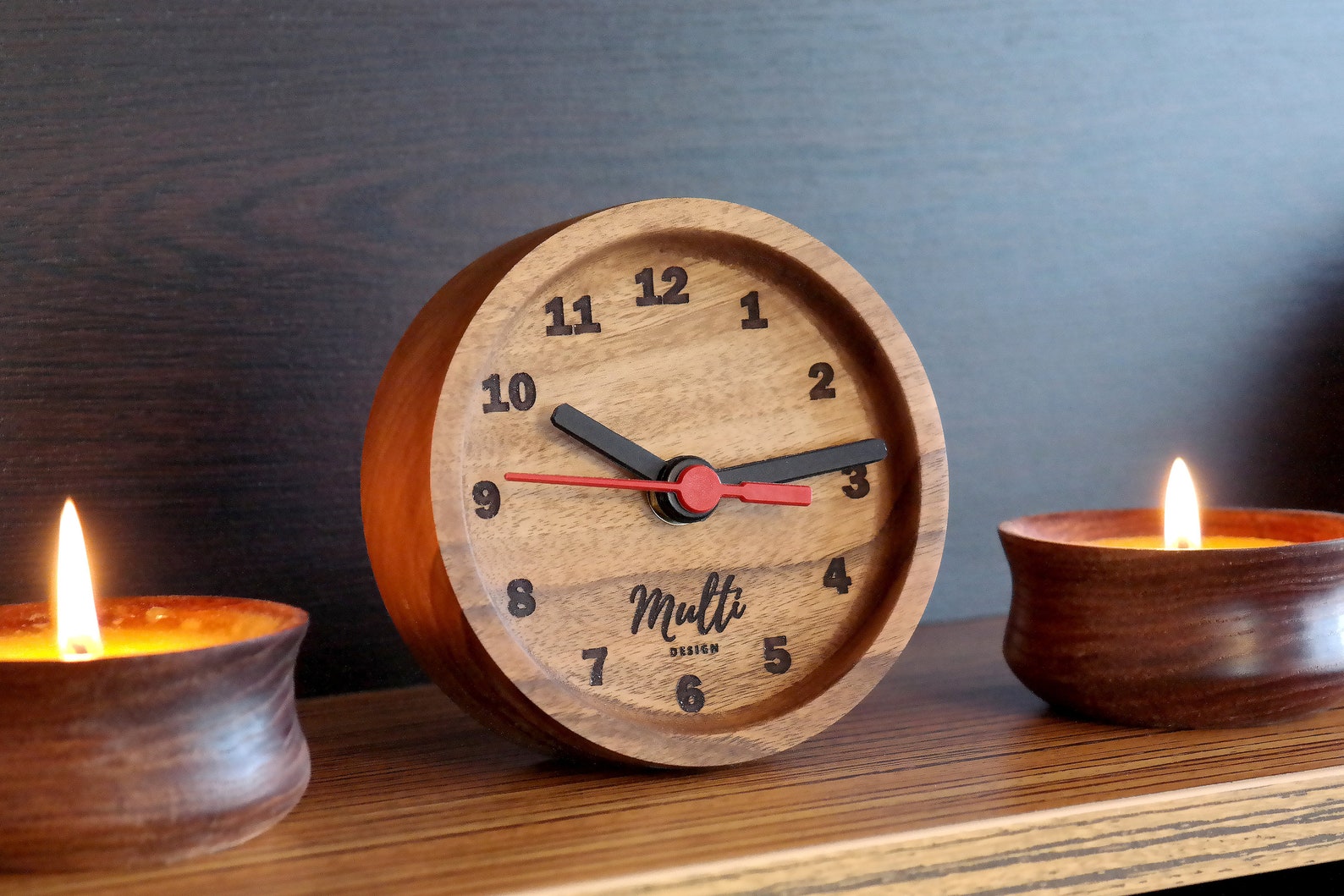 Desk Clock Wood Clock Wood Desk Clock Wood Table Clock Etsy