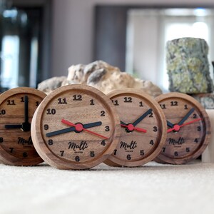 Desk Clock, Wood Clock, Wood Desk Clock, Wood Table Clock, Wooden Clock ...