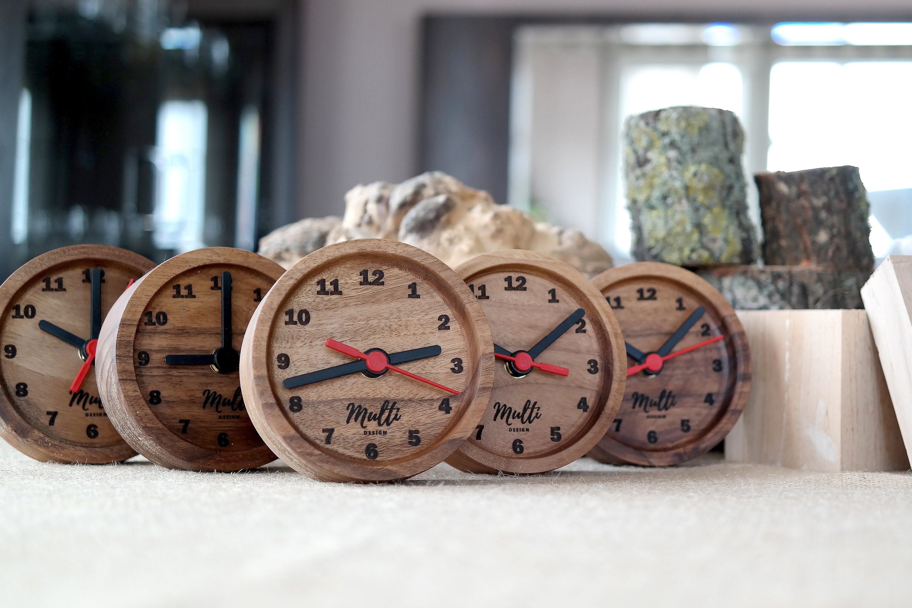 Desk Clock Wood Clock Wood Desk Clock Wood Table Clock Etsy