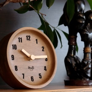 Handmade Walnut Wood Desk Clock: Analog, No-tick Design - Etsy