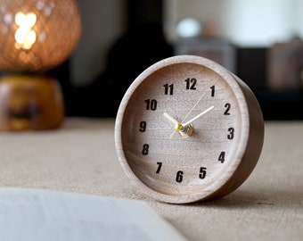 Walnut Wood Table Clock: A Rustic Elegance for Every Room - Wooden Clock, Wood Desk Clock