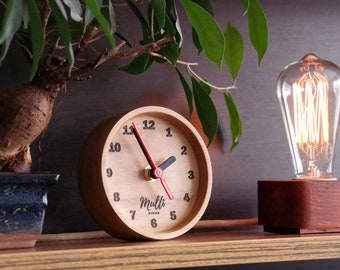Wood Clock, Wood Desk Clock, Desk Clock, Wooden Clock, Home Decor Clock, Desk Clock Vintage, Bedroom Clock, Table Clock, Office Clock