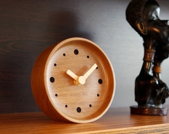 Wood Clock, Wood Desk Clock, Solid Wood Clock, Vintage Clock, Desk Clock, Bedroom Clock, Creative Clock, Creative Gift, Table Clock