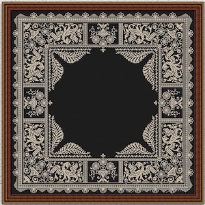 Medieval monochrome cross stitch pattern Dragons Griffons cross stitch Mythical creatures embroidery Gothic style counted xstitch #S453