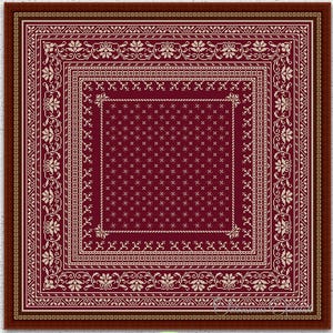 May include: A framed cross-stitch pattern with a burgundy center and intricate floral and geometric borders in cream and brown. The design features a repeating pattern of small crosses and decorative elements. The text "INSTANT DOWNLOAD PDF" is at the bottom.