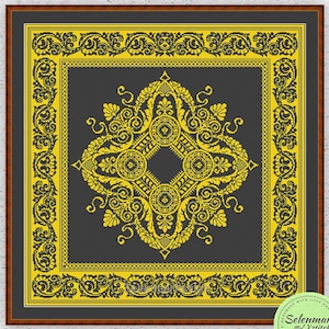 Antique monochrome cross stitch pattern Pillow cross stitch Vintage embroidery sampler Carpet cross stitch chart Lace cross stitch #436*