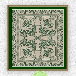 Flores folhas contadas ponto cruz padrão monocromático ponto cruz botânico bordado design cravos floral xstitch gráfico # s14 *
