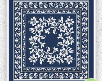 Flowers monochrome cross stitch pattern Lilies cross stitch Floral sampler embroidery design Flowers leaves ornament xstitch chart #S22*